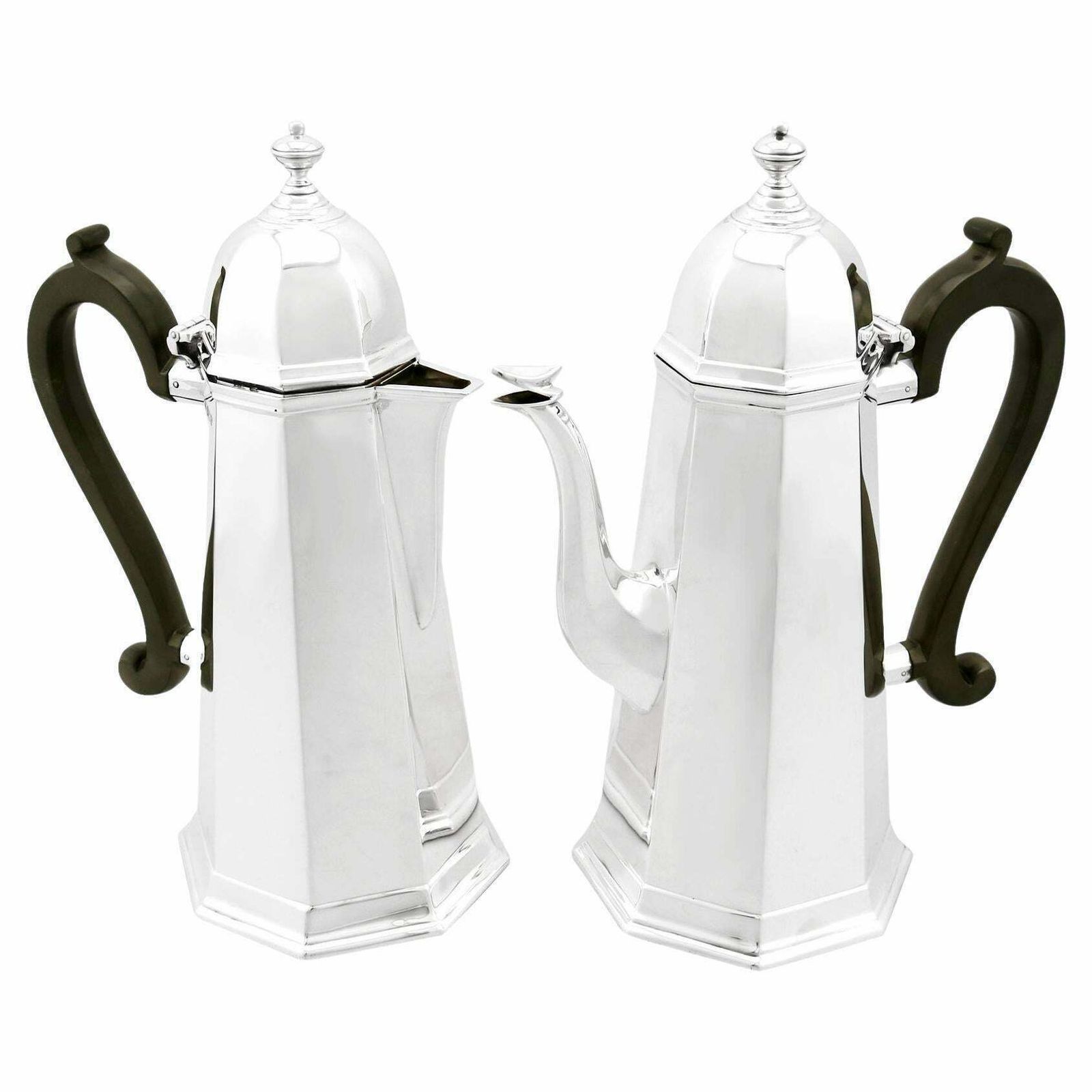 Antique Edwardian George I Style Sterling Silver Café Au Lait Set