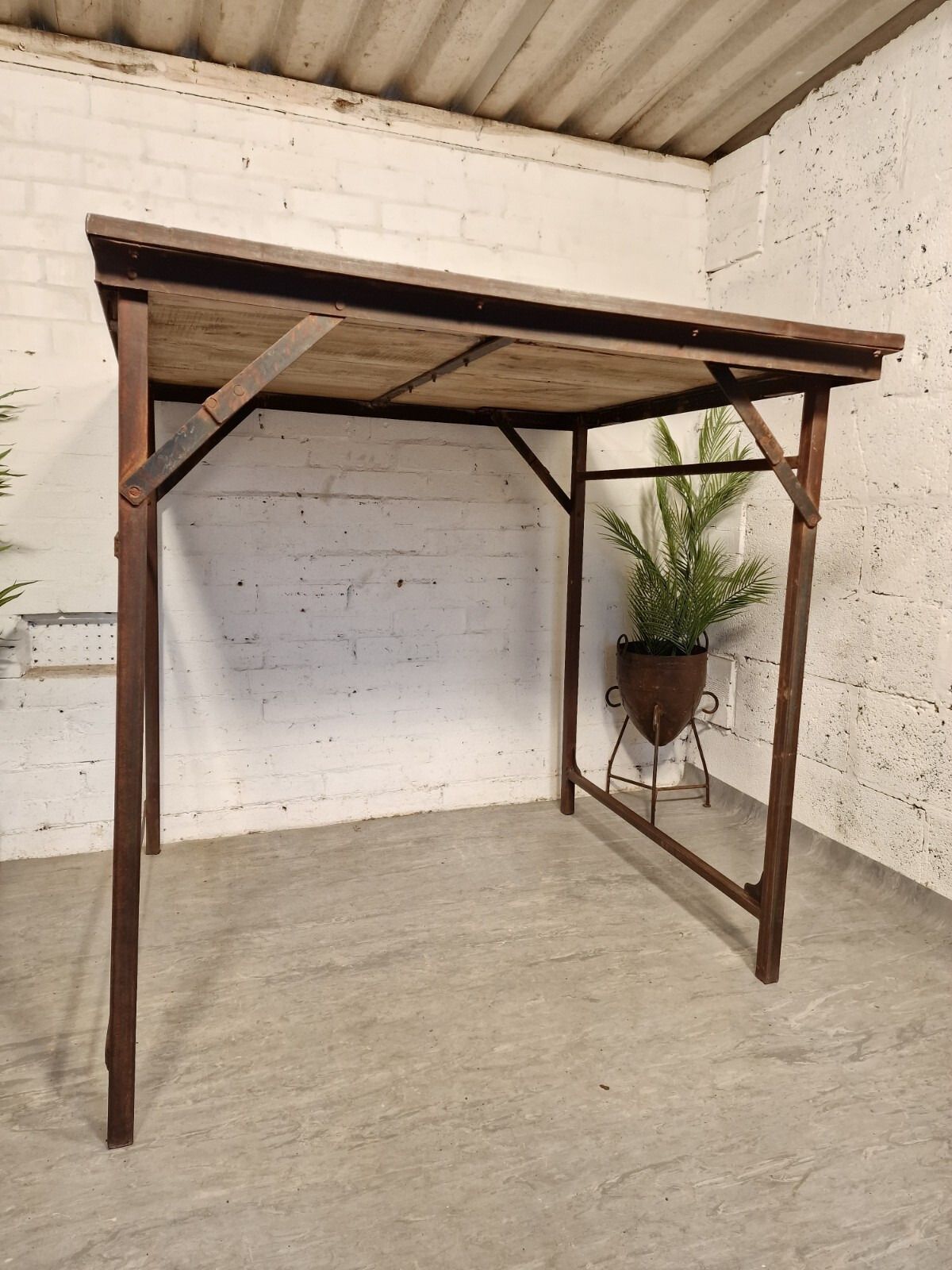 Large Vintage Rustic Folding Wooden Wedding Events Bar Garden Trestle Table photo buy