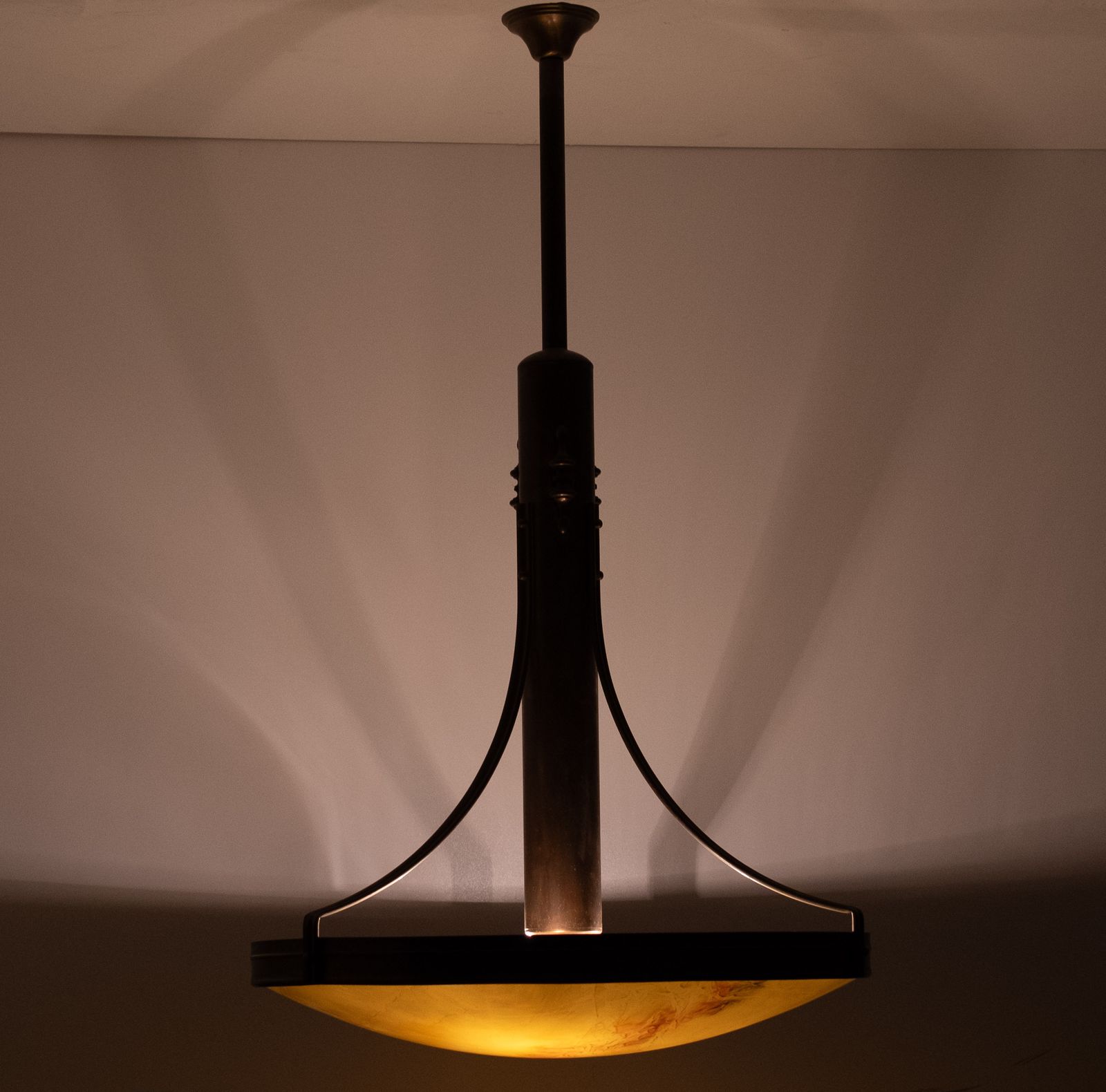 Large Art Deco Ceiling Lamp, France, 1980s photo for sale