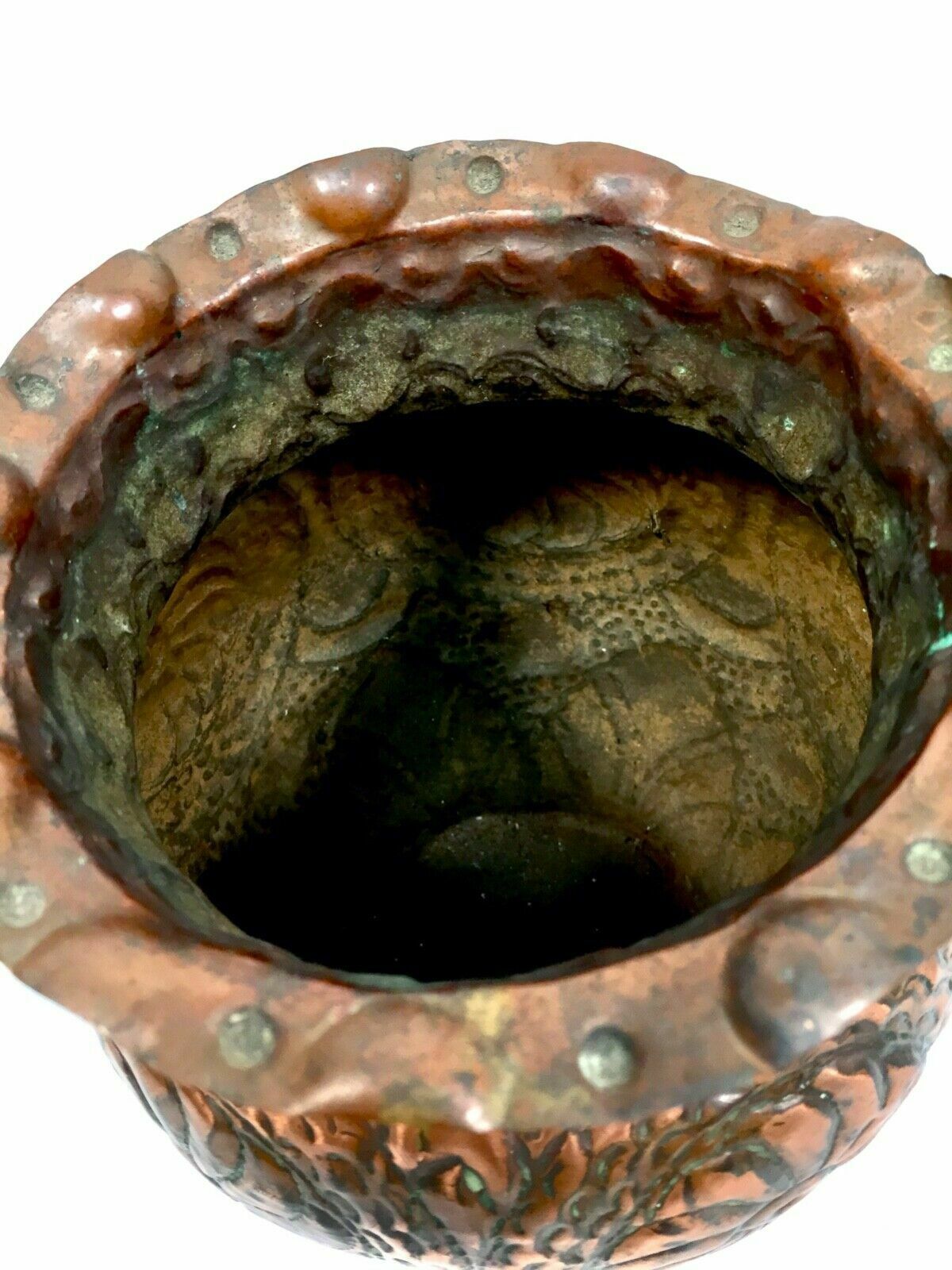 Antique Arts & Crafts Movement Copper Display Vase / Flowers C.1900 photo buy