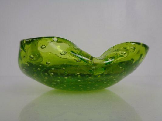 Green Sommerso Murano Glass Ashtray, Italy, 1960s