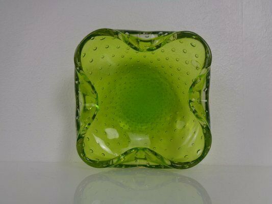187.0 Green Sommerso Murano Glass Ashtray, Italy, 1960s photo