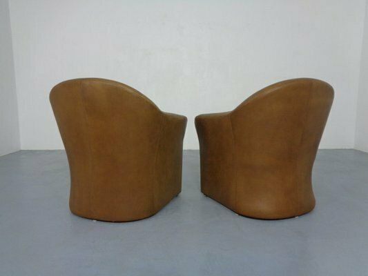 photo furniture Mid Century German Leather Cocktail Chairs From Walter Knoll, 1960s, Set Of 2