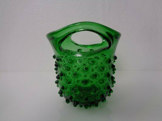 Home Decor Italian Green Bubble Glass Bowls By Empoli, 1960s, Set Of 2 photo