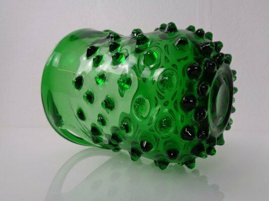 photo vintage Italian Green Bubble Glass Bowls By Empoli, 1960s, Set Of 2