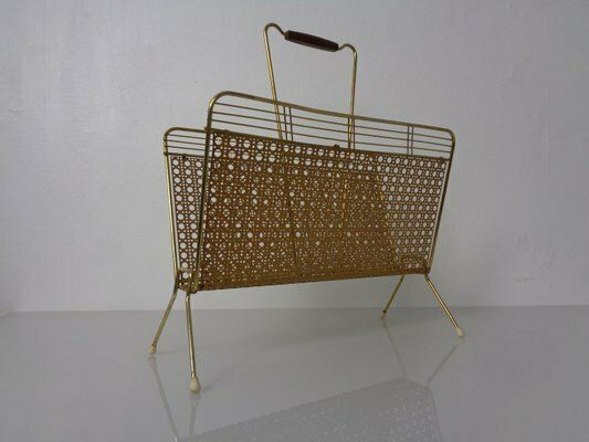 French Metal Magazine Rack, 1960s photo furniture