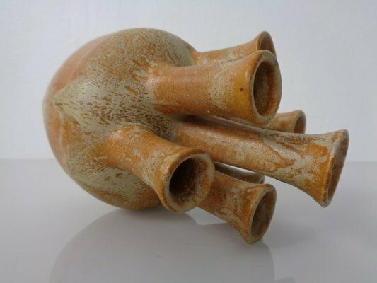 photo vintage German Studio Ceramic Mushroom Vase By Lu & Gerd Grove, Lübeck, 1960s
