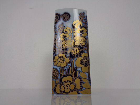 Pop Art Hutschenreuther Cobalt Porcelain Vase By Hermann Schwahn, Germany, 1960s
