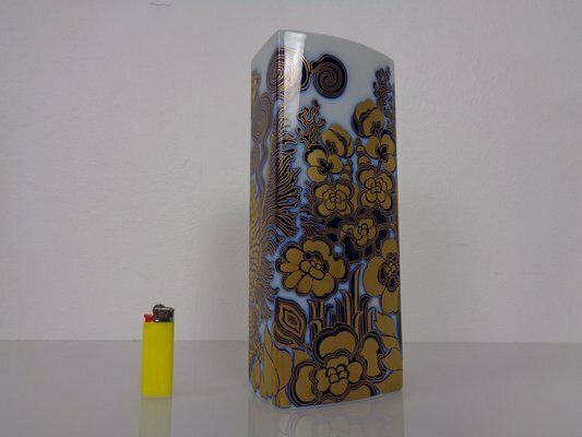 Pop Art Hutschenreuther Cobalt Porcelain Vase By Hermann Schwahn, Germany, 1960s photo for sale
