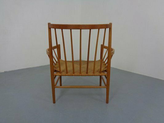 photo furniture Early J82 Oak & Papercord Armchair By Jørgen Bækmark For Fdb Møbler, Denmark, 1960s