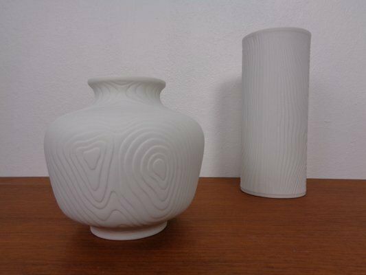 208.0 Mid Century Op Art Vases From Hutschenreuther Tirschenreuth, 1960s, Set Of 2 photo