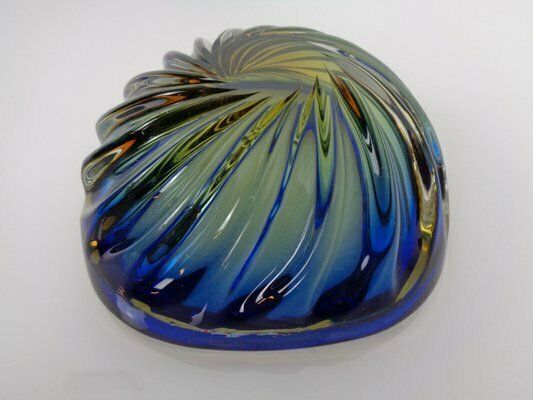 366.0 Blue Brown Sommerso Murano Glass Bowl Or Ashtray By Flavio Poli, Italy, 1960s photo