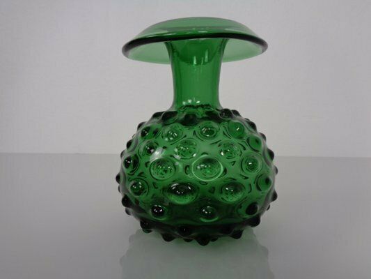 Italian Green Bubble Glass Vase By Empoli, 1960s, Set Of 3