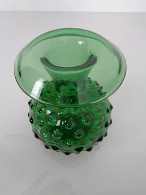 Italian Green Bubble Glass Vase By Empoli, 1960s, Set Of 3 photo for sale