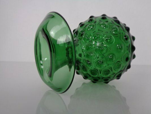 Home Decor Italian Green Bubble Glass Vase By Empoli, 1960s, Set Of 3 photo
