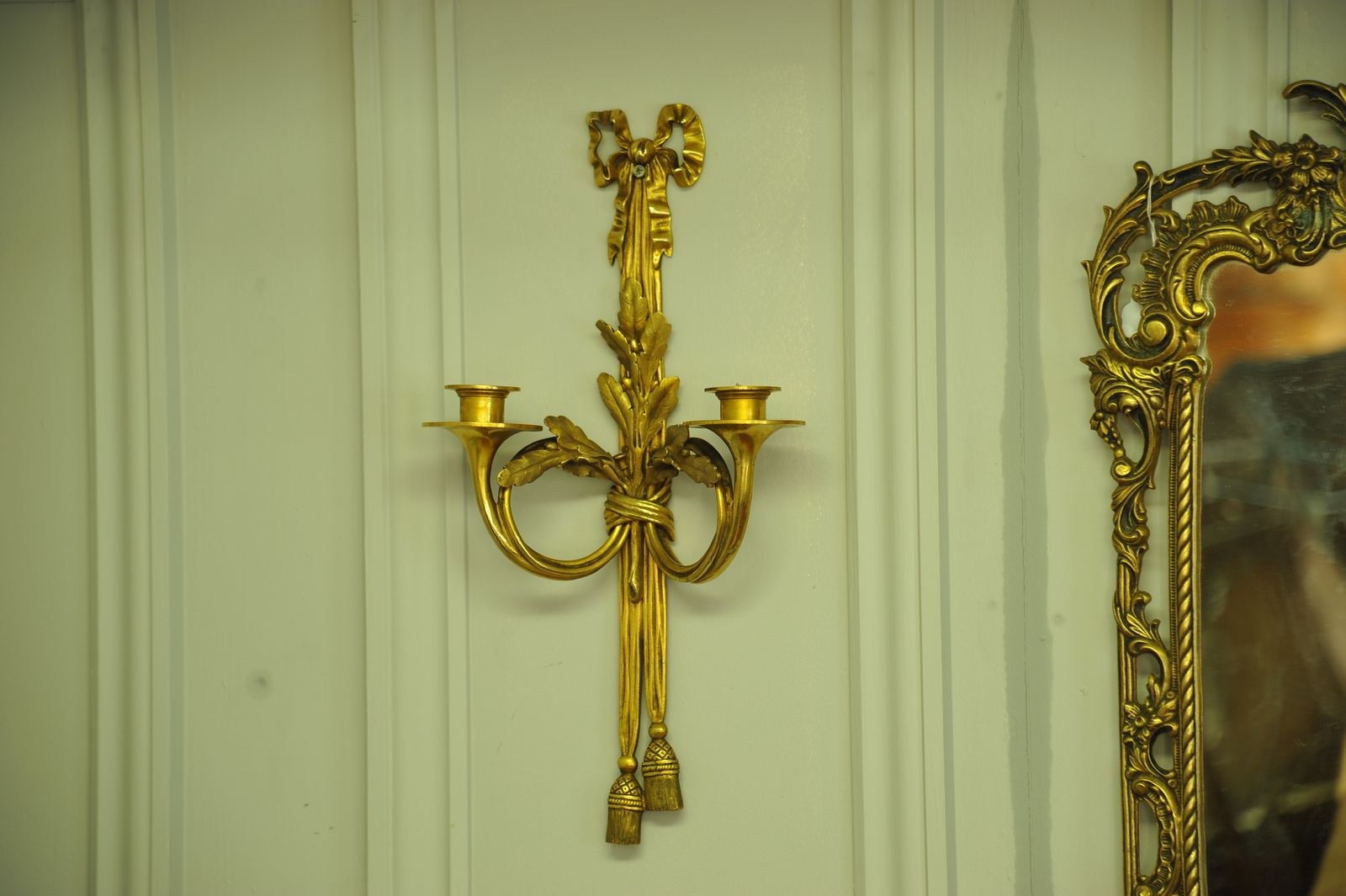 Pair Of 19c Antique French Gilt Bronze Wall Lights/ Sconces photo Lighting