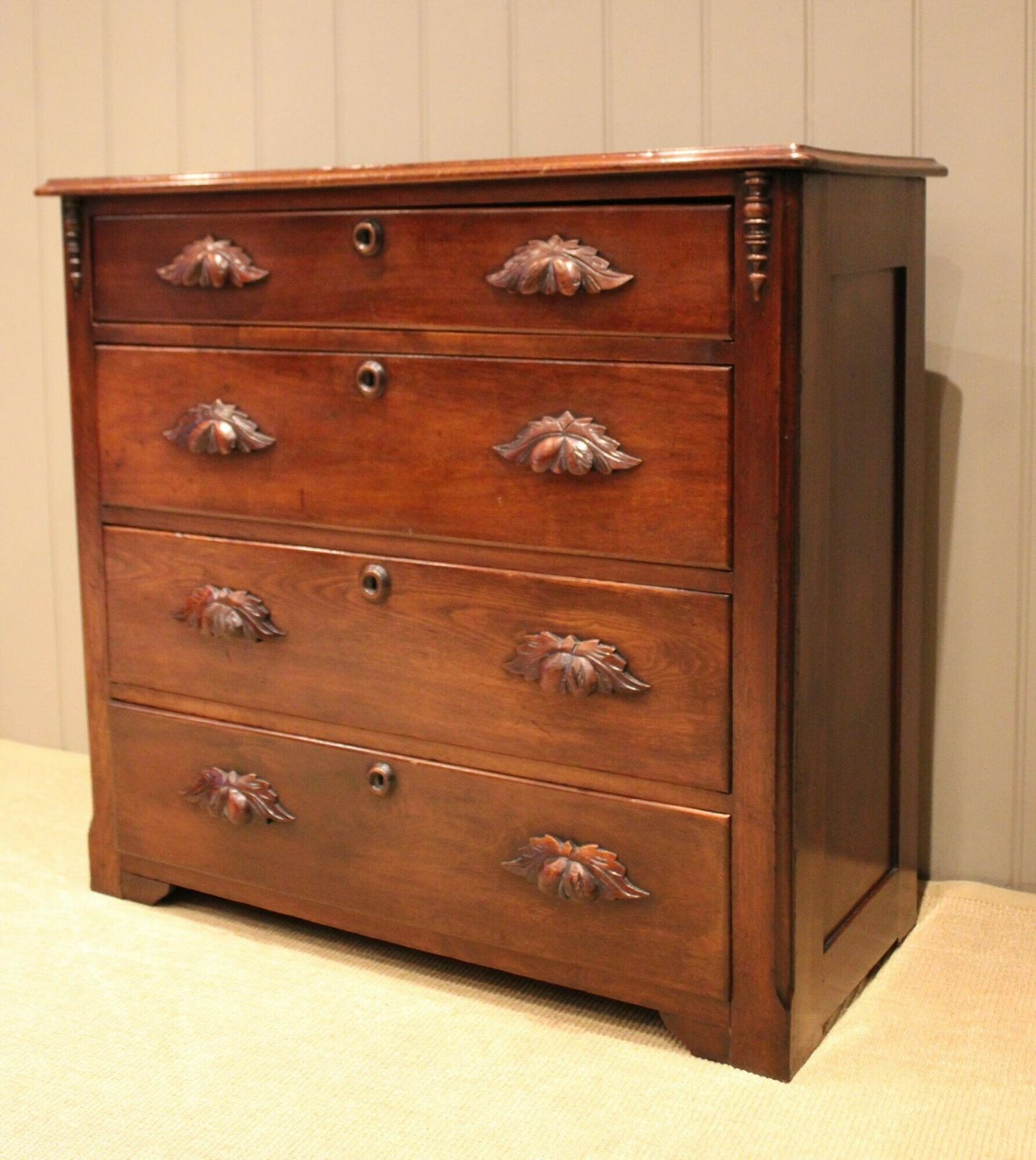 Furniture Late 19th Century Walnut Chest Of Drawers photo