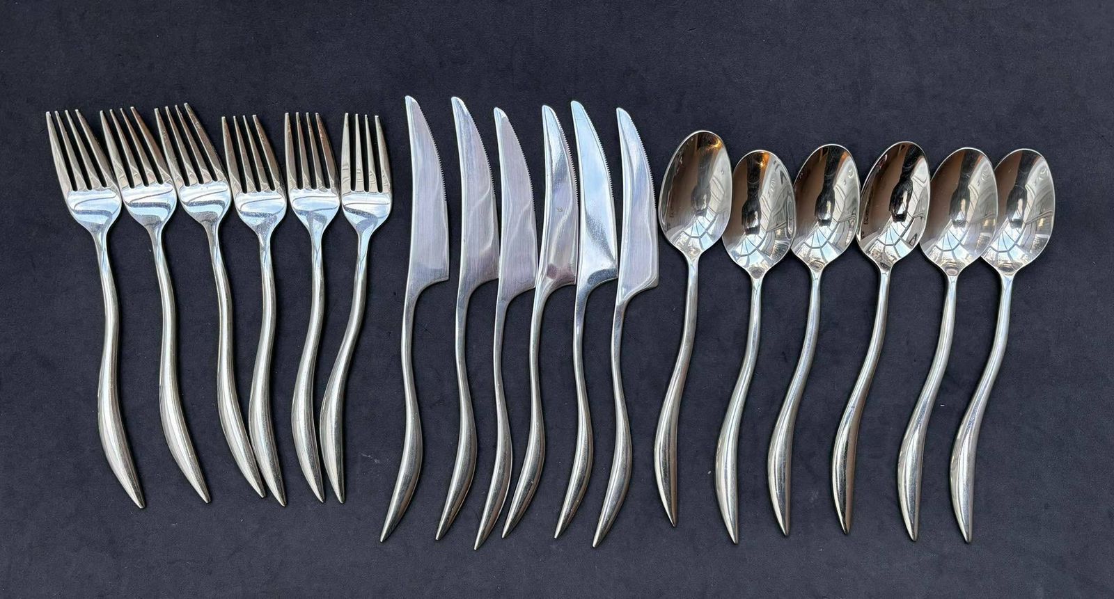 Flatware Twist Cutlery Twisted Set 18 Decor Medieval Viking Postmodern Flatware Handmade 6 Couple Gift Wedding photo furniture