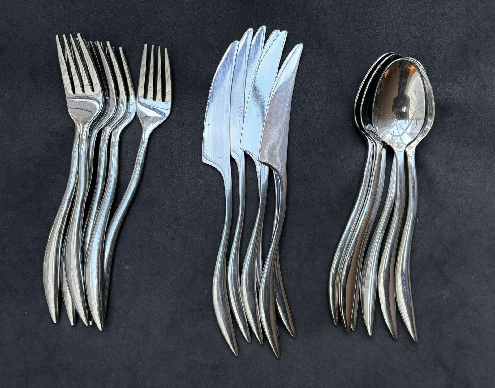 Flatware Twist Cutlery Twisted Set 18 Decor Medieval Viking Postmodern Flatware Handmade 6 Couple Gift Wedding photo 192.0