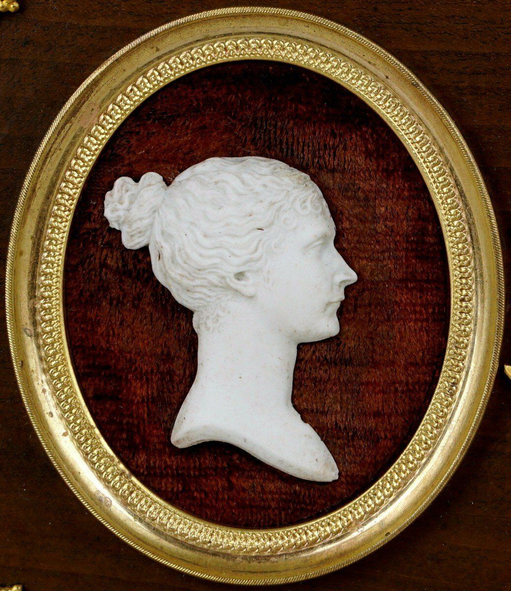 Pair Of Biscuit Porcelain Medallions "Napoleon And Marie Louise"   Sèvres   19th Century photo furniture