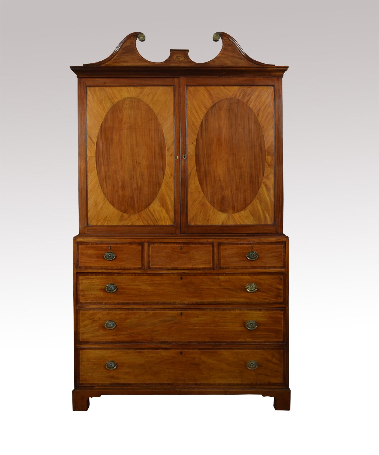 Fine 18th Century George III Period Mahogany Gentleman’s Cabinet On Chest