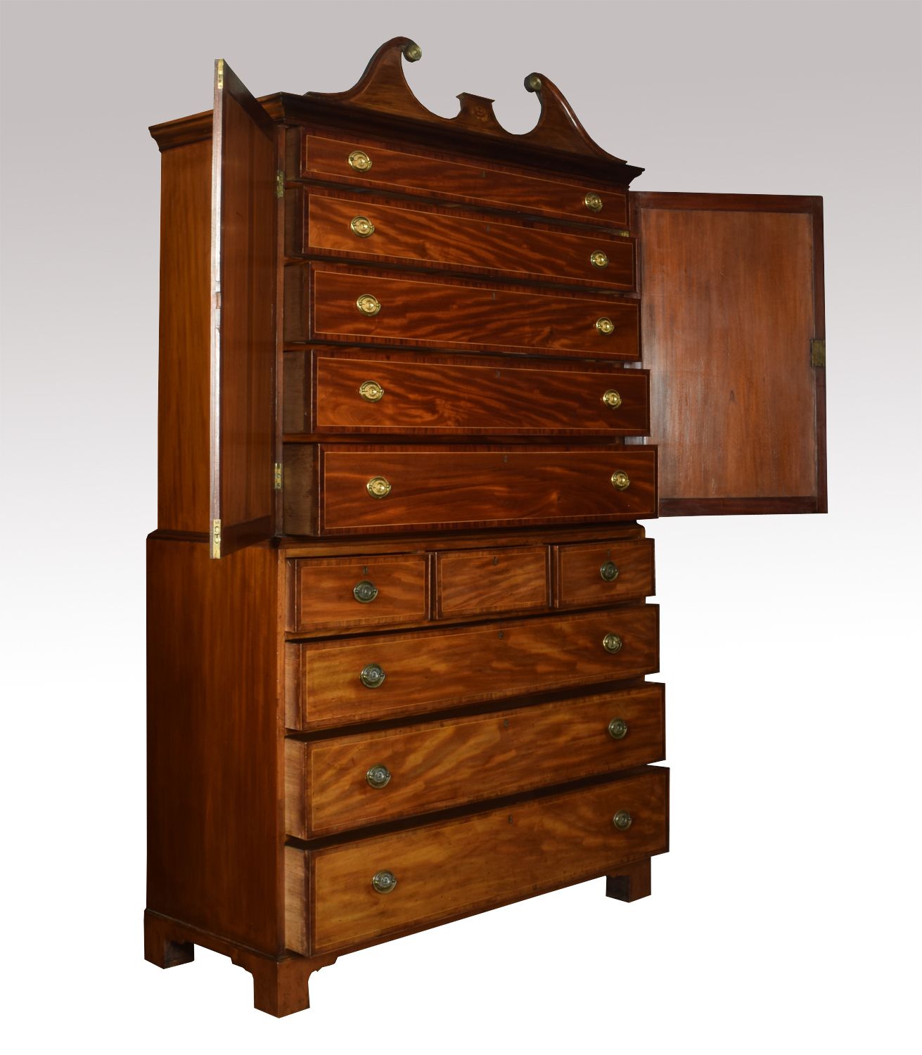 Fine 18th Century George III Period Mahogany Gentleman’s Cabinet On Chest photo furniture