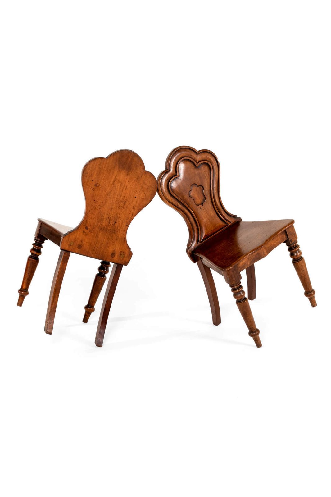 Pair Of Mahogany Hall Chairs, 1800s photo vinterior