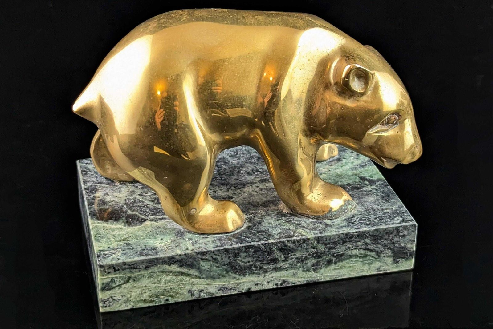 Vintage Art Deco Brass Baby Polar Bear, Desk Figure photo furniture