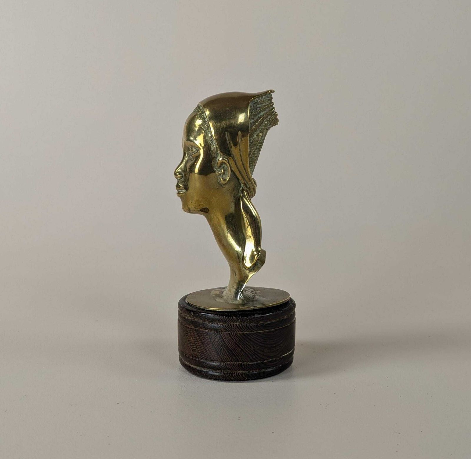 Vintage French Bronze Female Bust Sculpture In The Manner Of Aslan, Gilt Bronze Art Statuette photo Art