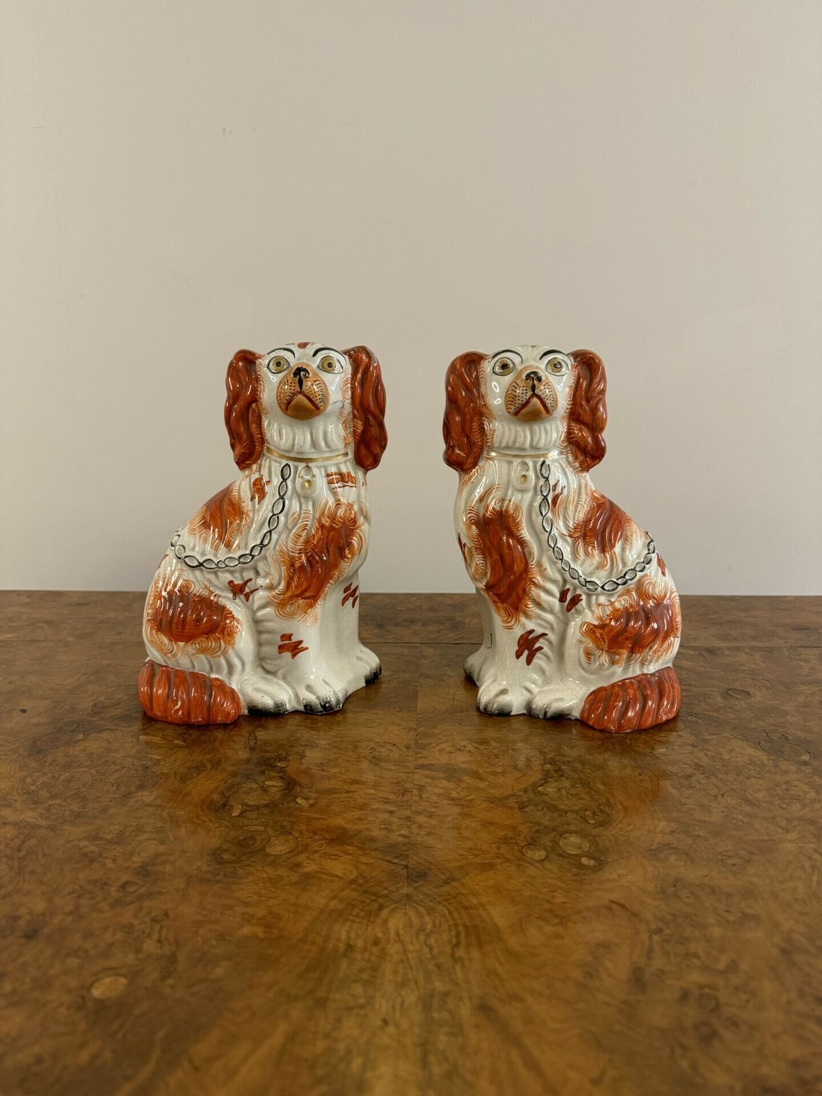 Wonderful Pair Of  Victorian Seated Spaniels