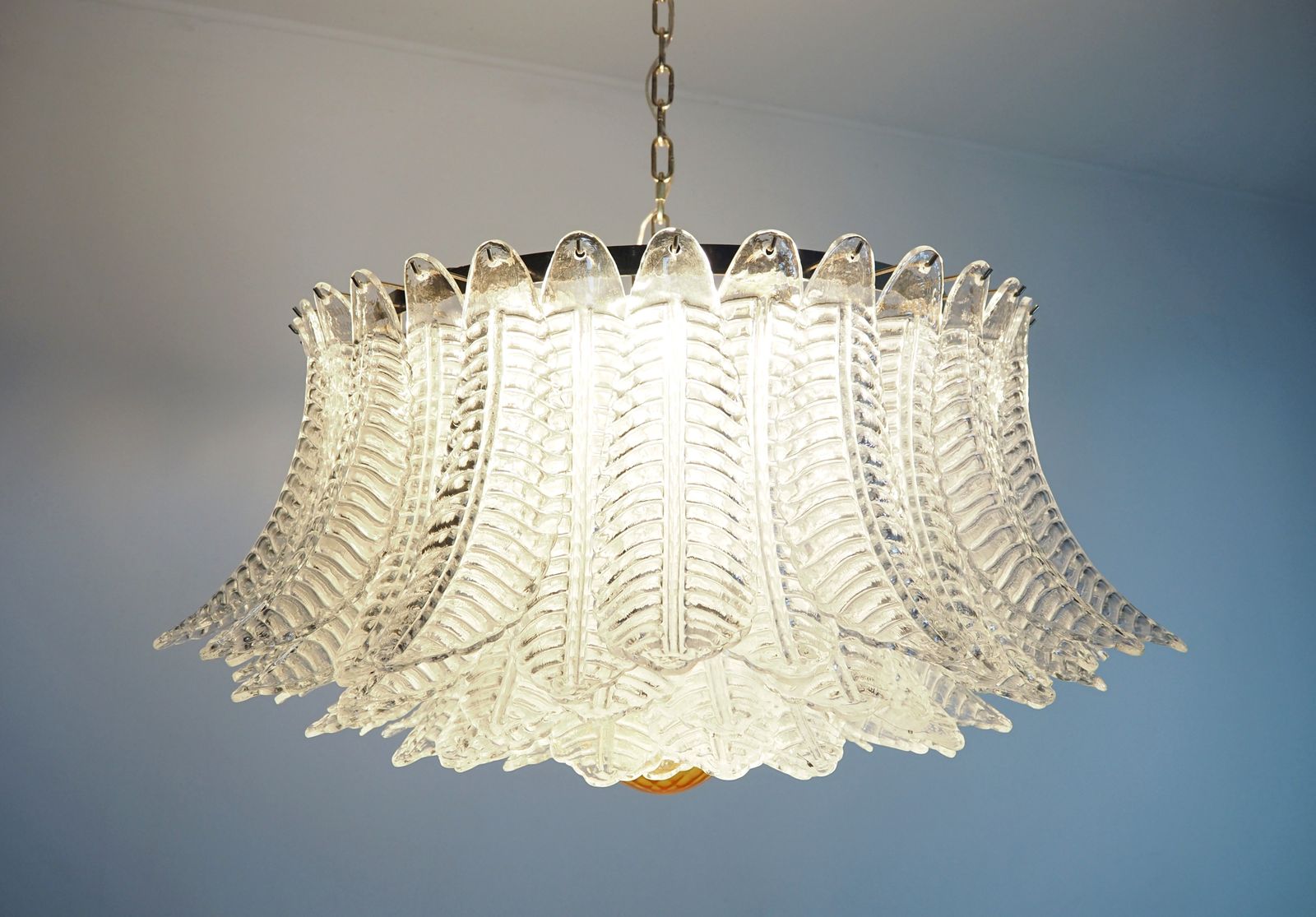 Large Murano Glass Chandelier  100 Clear Felci Glasses photo Lighting