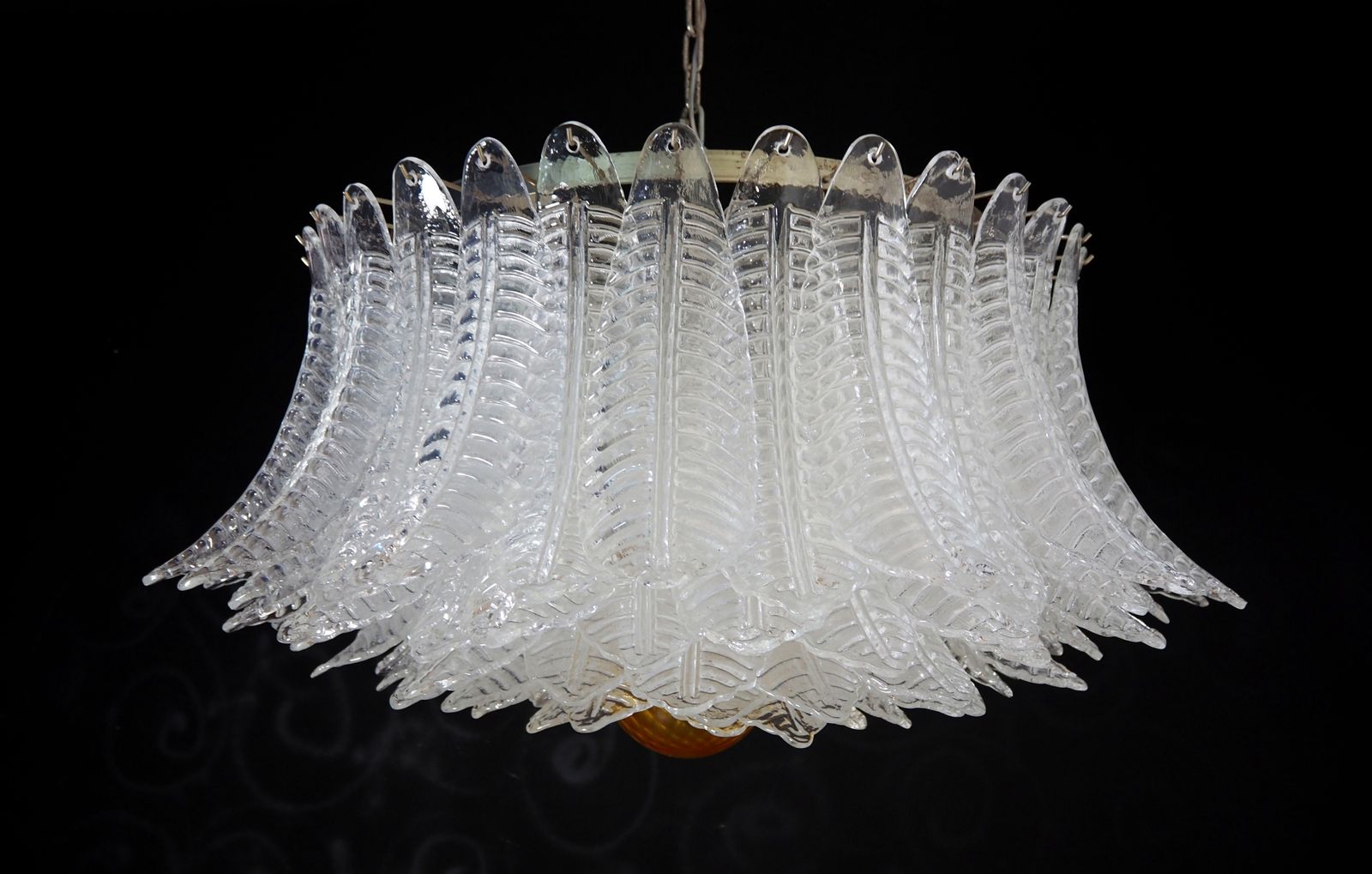 photo for sale Large Murano Glass Chandelier  100 Clear Felci Glasses