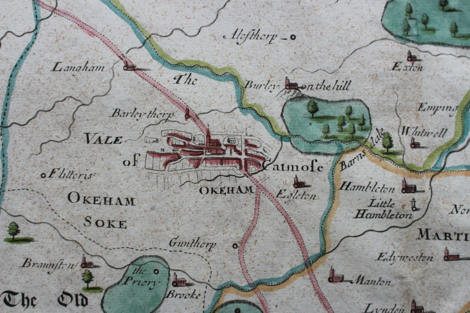 17th Century Map Of The County Of Rutland ‘Comitatus Rotelandiae Tabula Nova & Aucta’ By Robert Morden. photo Art