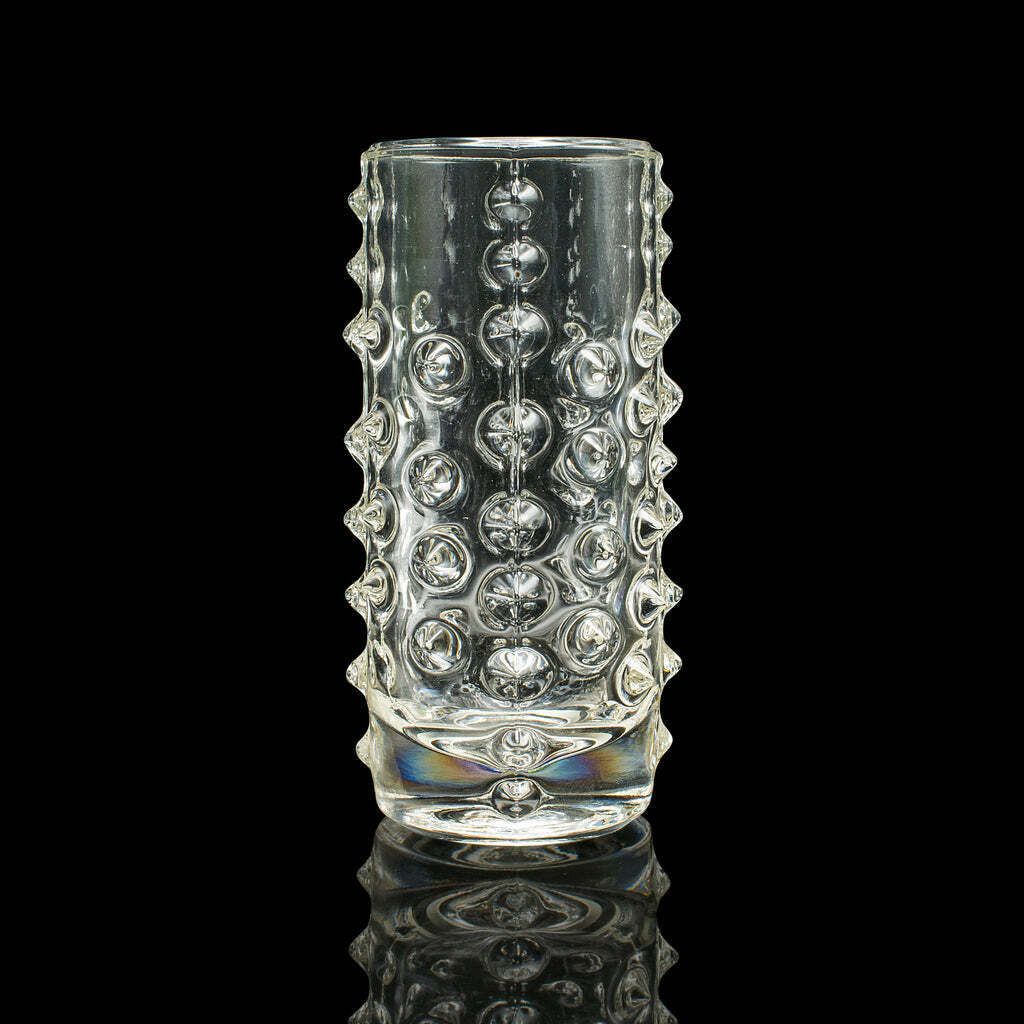 Small Vintage Bohemian Flower Vase, Czech, Art Glass, Posy Sleeve, Circa 1970 photo furniture