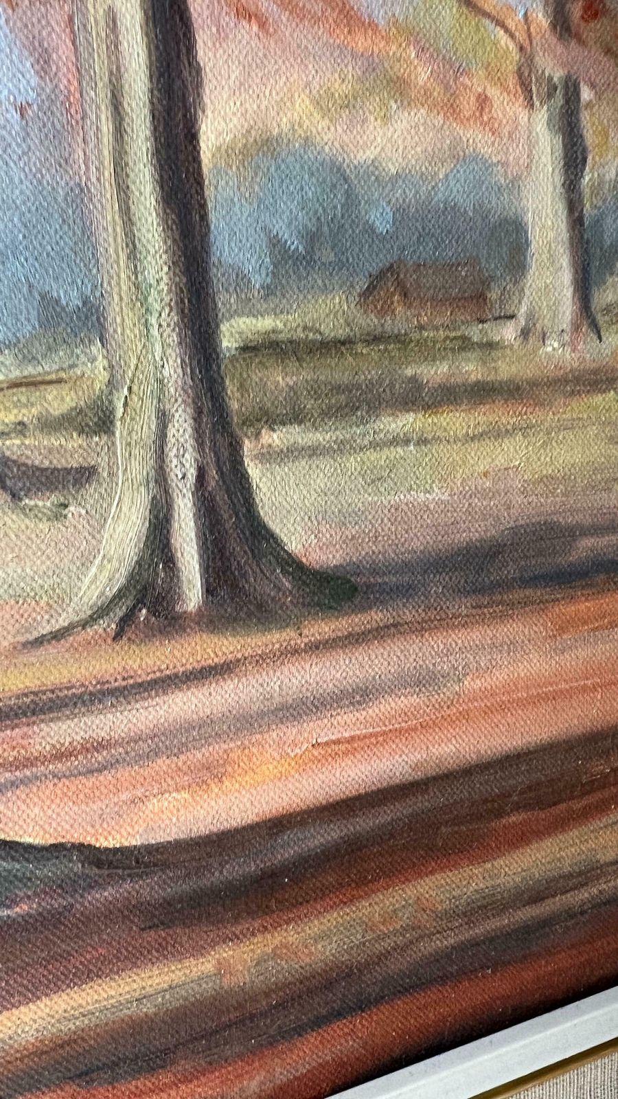 Original Mid Century Landscape Oil Painting Ashridge Beeches By Jeanne Hope photo for sale