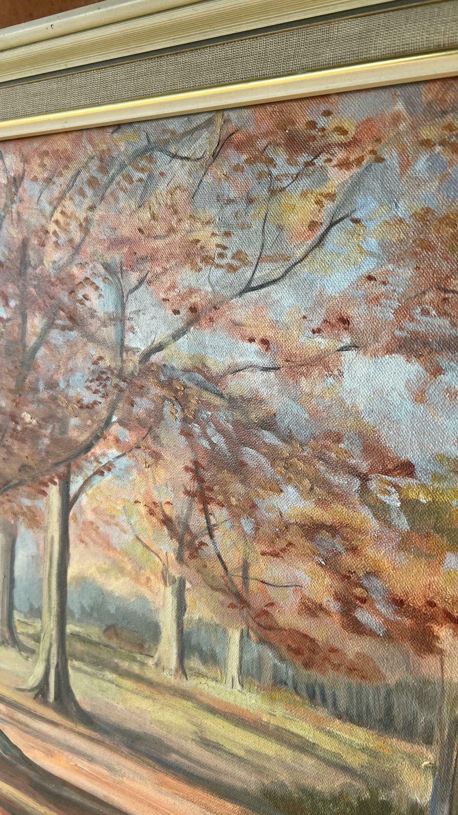 Original Mid Century Landscape Oil Painting Ashridge Beeches By Jeanne Hope photo Art