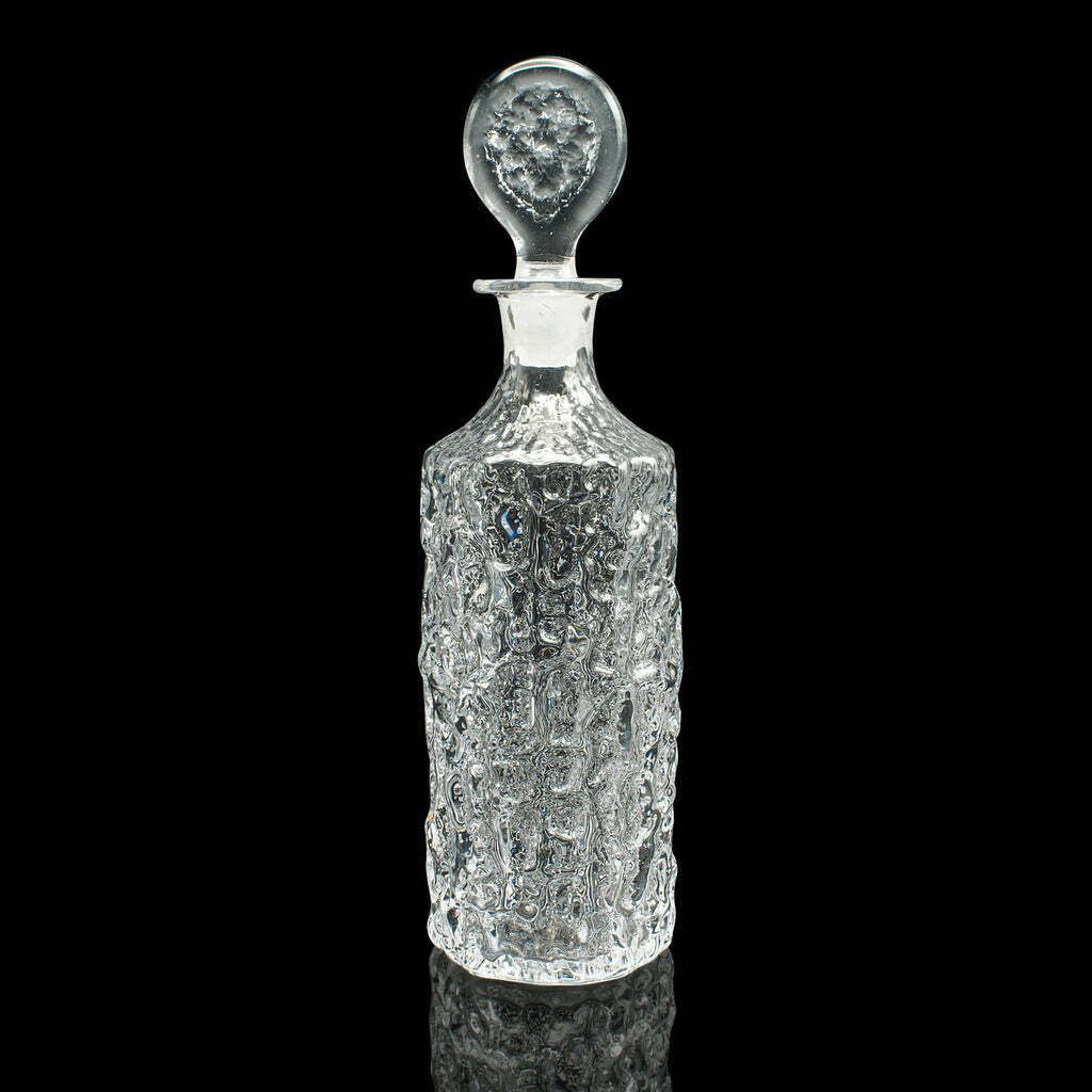 Vintage Spirit Decanter, Italian, Art Glass, Glacier Finish, Liqueur, Aperitif photo for sale