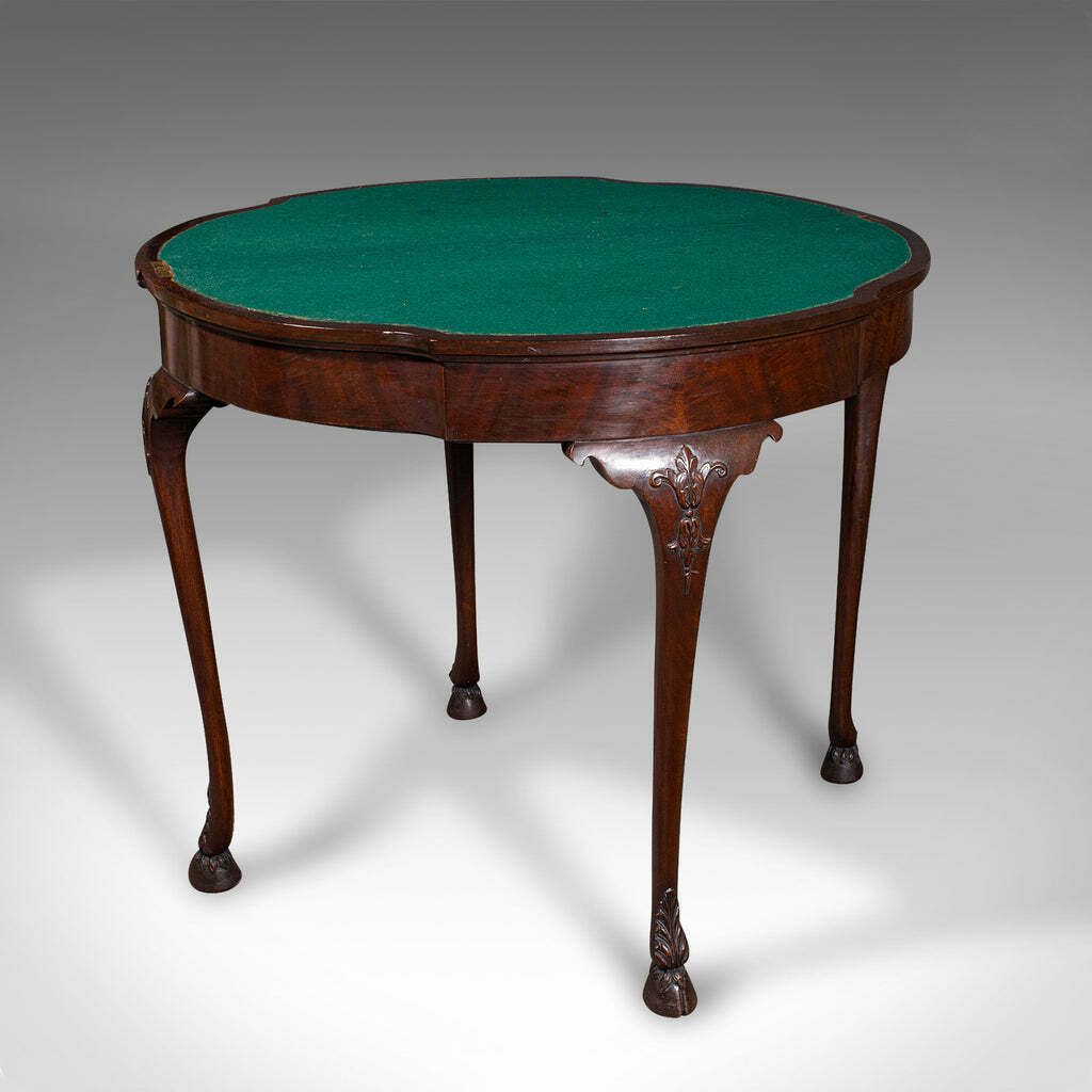 Antique Georgian Revival Card Table, English, Folding, Games, Victorian, C.1890 photo furniture