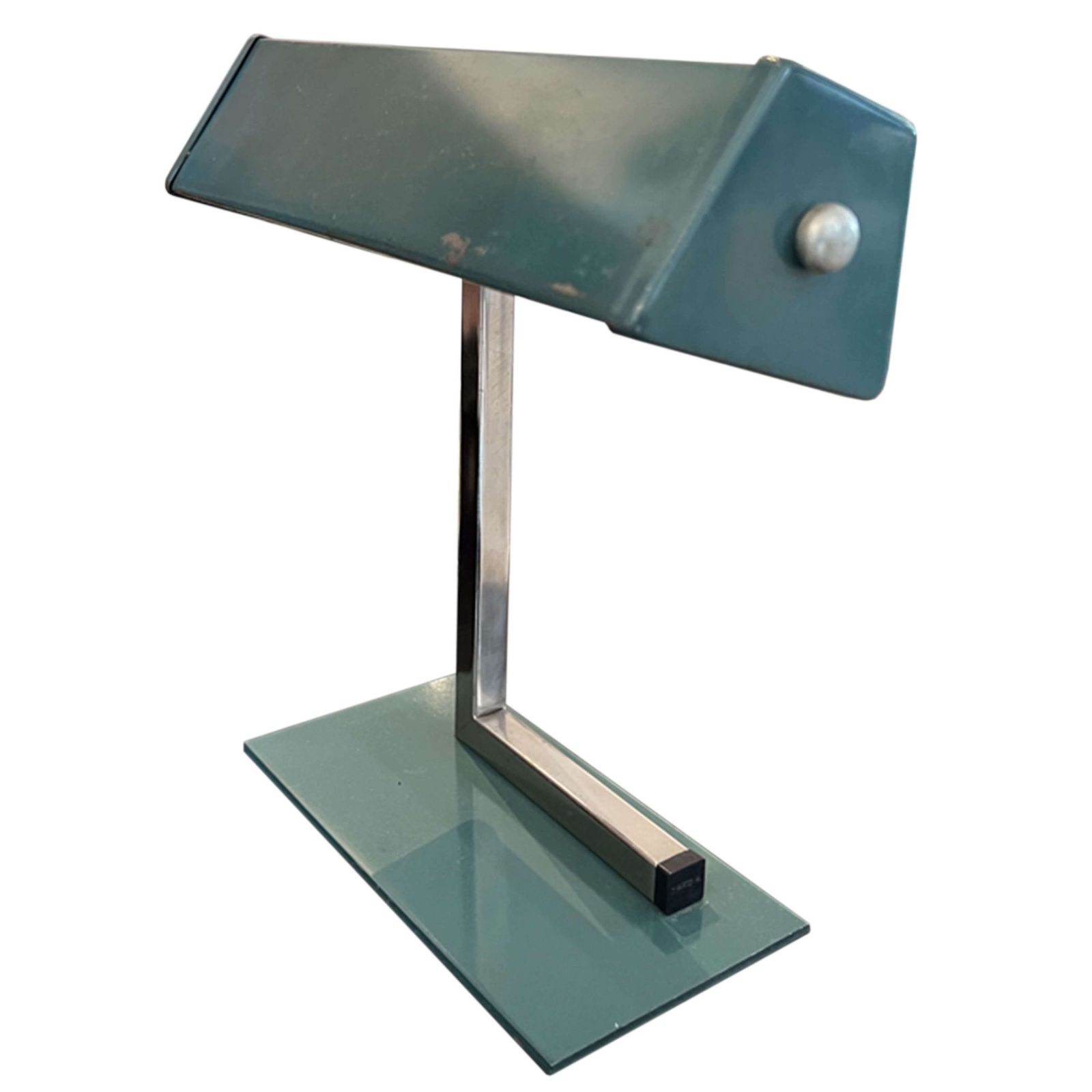 Small French 1960s Green Banker's Lamp photo for sale