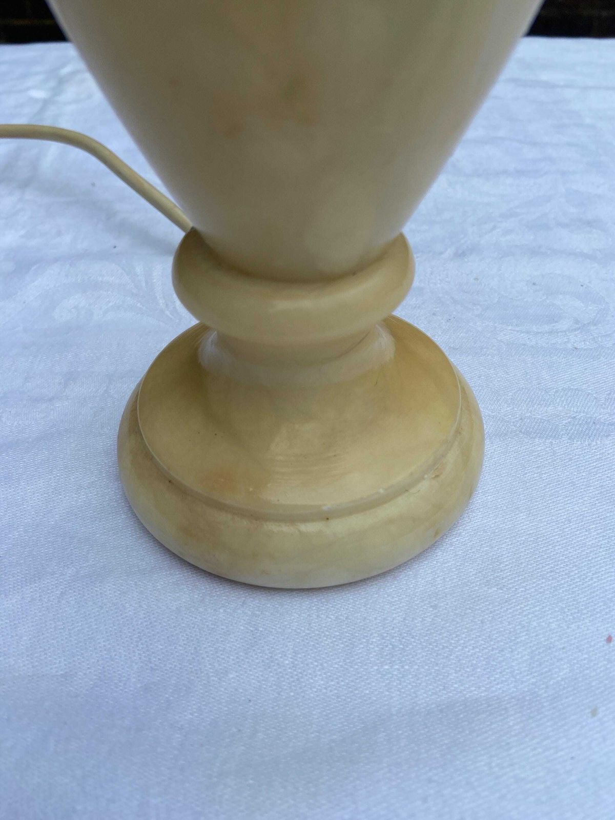 Unique Vintage Medium Alabaster Table Lamp In Gorgeous Honeycomb Colour   Working photo Lighting