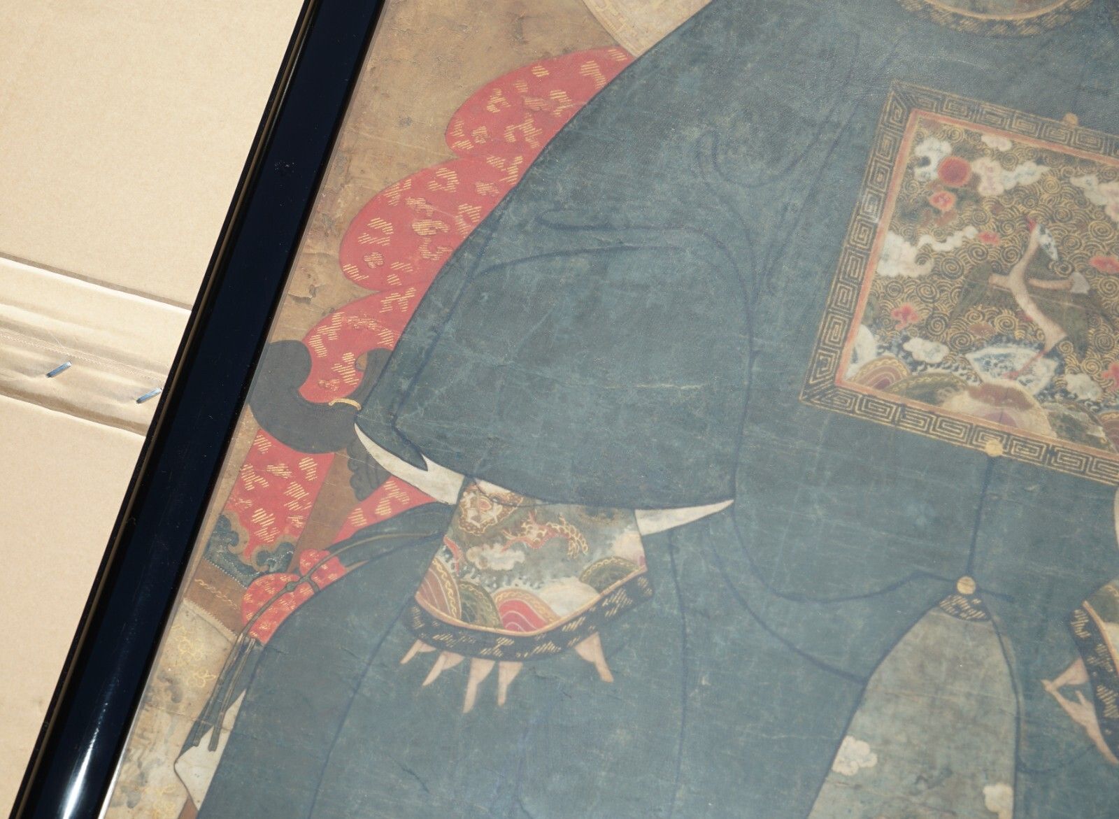 Fine & Collectable Antique Cir 1860 Chinese Ancestral Portrait In Museum Frame photo vintage
