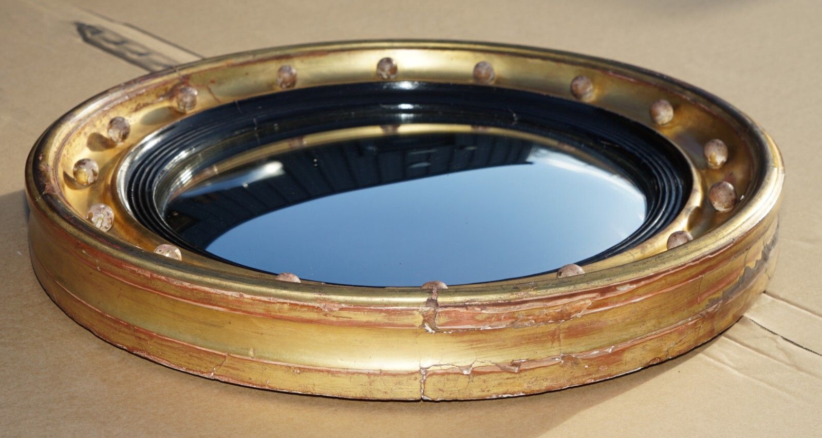 Collectable Antique Regency Cir 1815 Giltwood Framed Convex Butlers Wall Mirror photo furniture