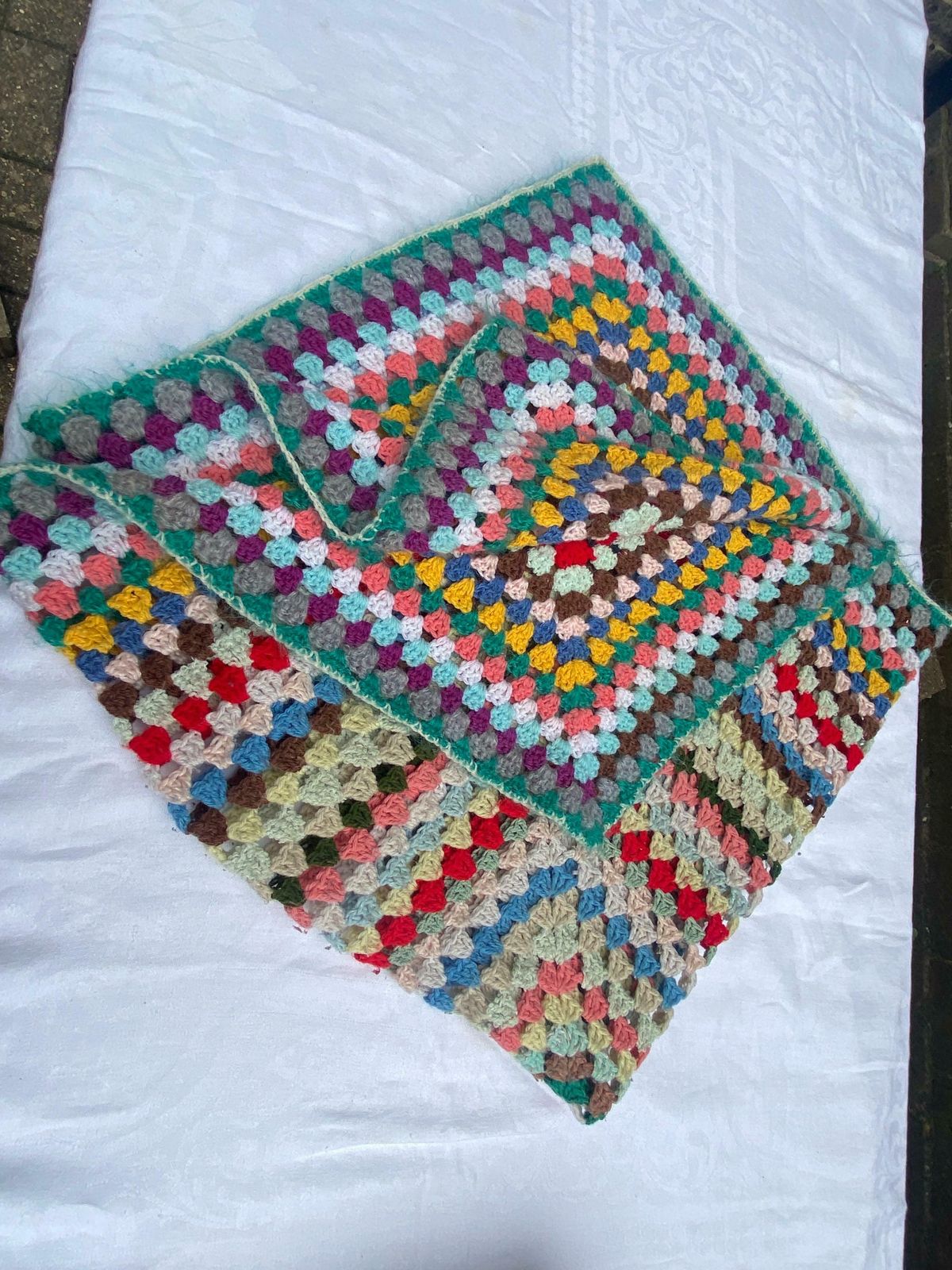 Authentic Vintage Crocheted Small Blankets, Baby Blankets, Chair Throws (Approx 106cm Sq)   Different Colours photo 68.0