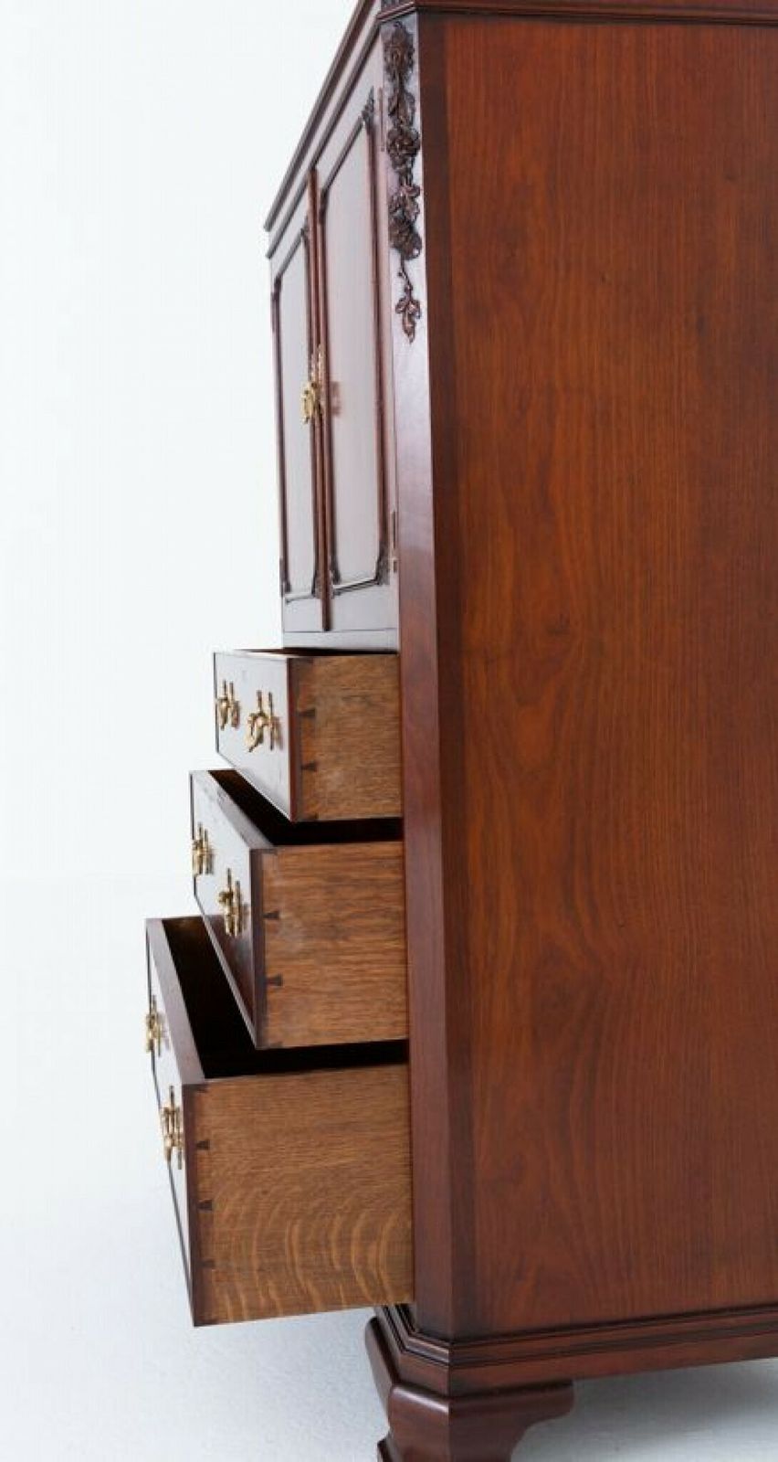 Chippendale Linen Cabinet Mahogany Closet Cupboard Lambs Of Manchester photo furniture