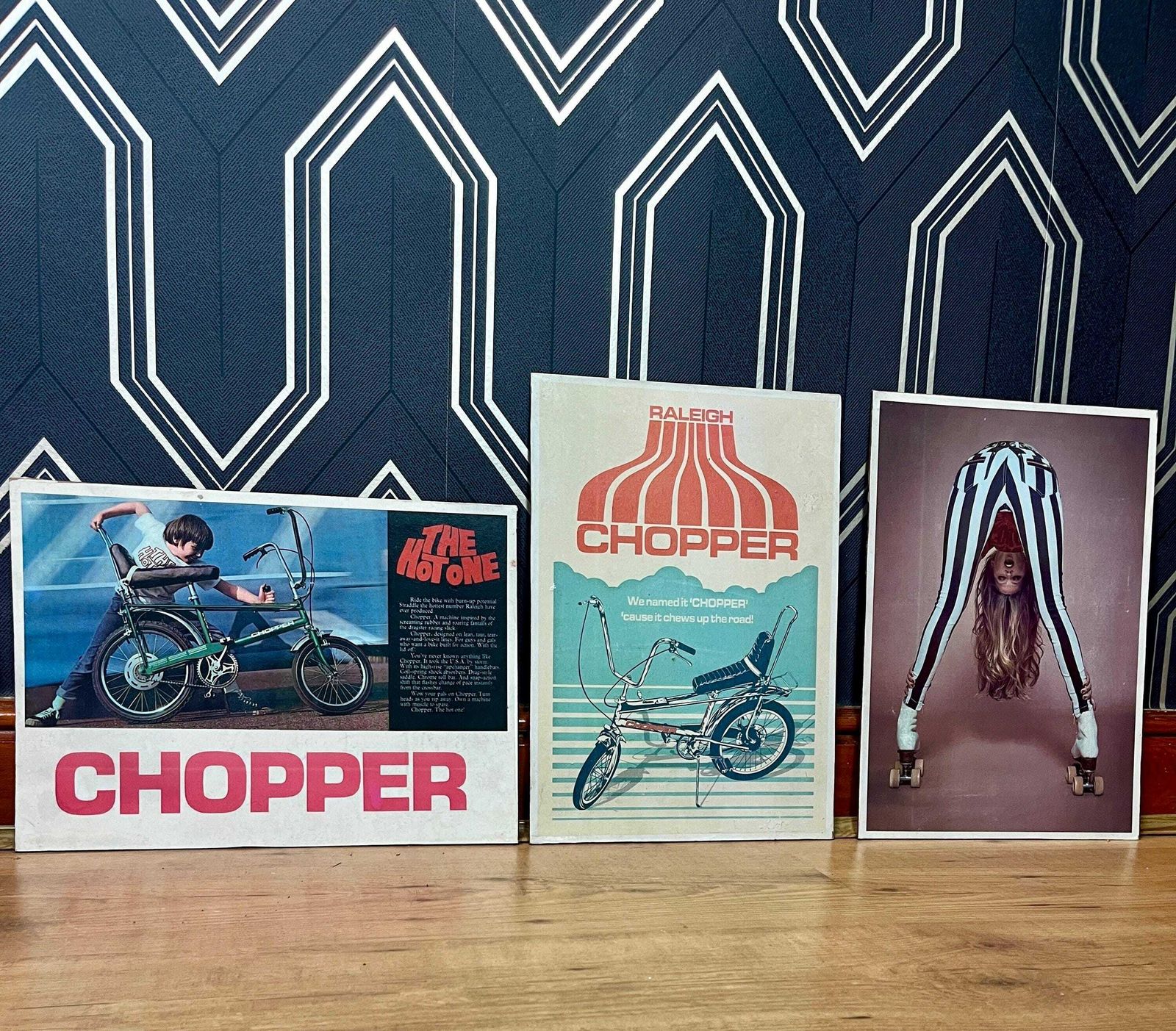 Retro Style Chopper Art Picture, Bike Advertising, Vintage Frame, Wall Design, Nostalgia Piece photo buy
