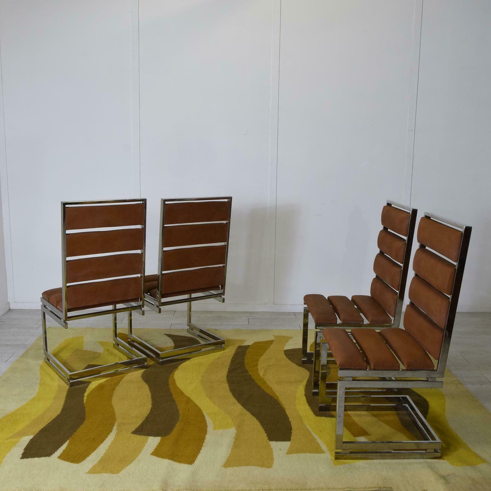 Romeo Rega Set Of Four Chairs Doghe 1970s photo Furniture