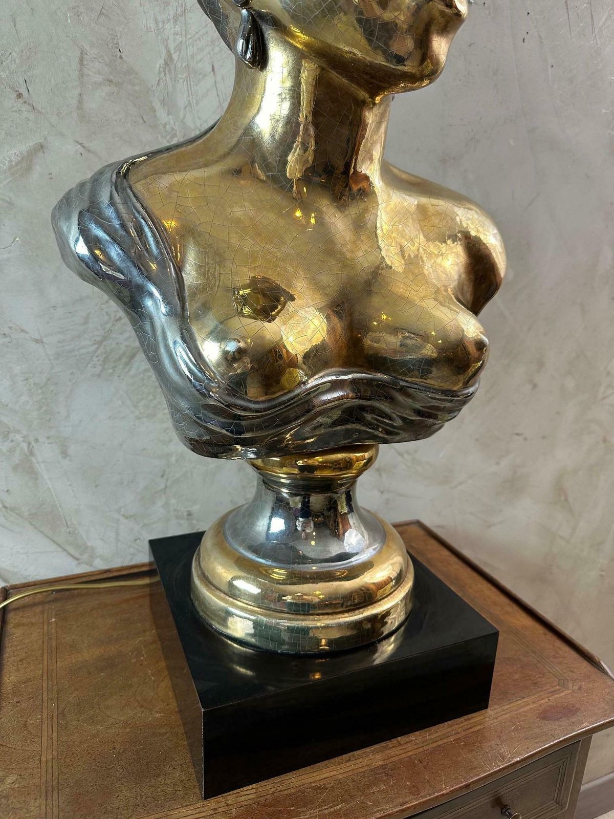 Mid Century Italian Ceramic African Women Table Lamp, 1960s photo 1950.0