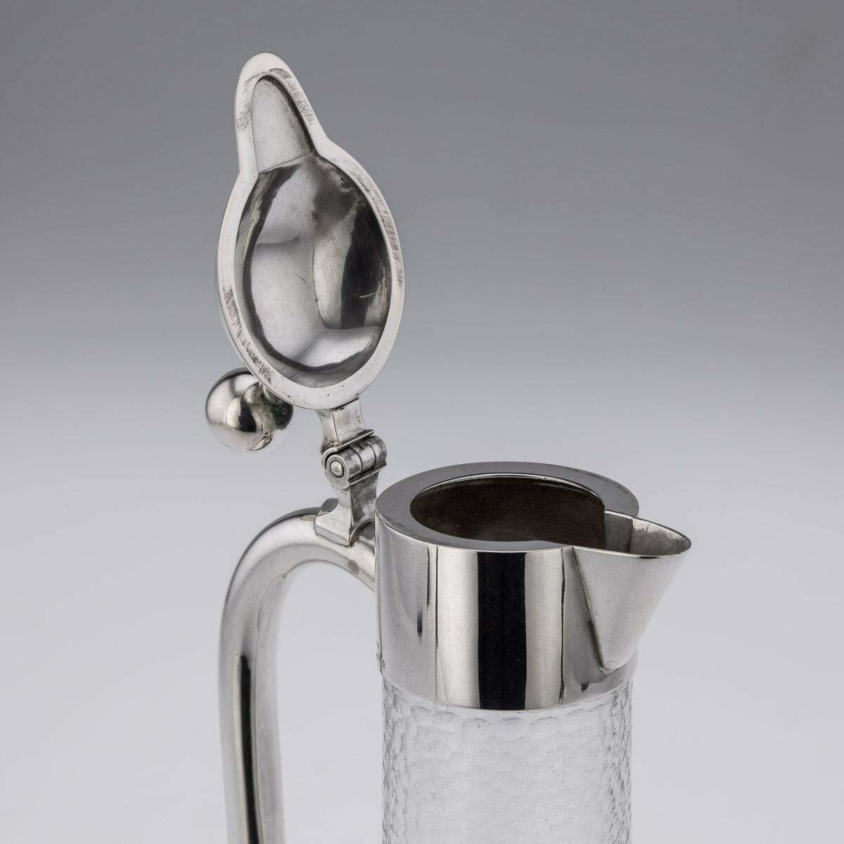 photo for sale 20th Century German Solid Silver & Etched Glass Claret Jug, C.1900