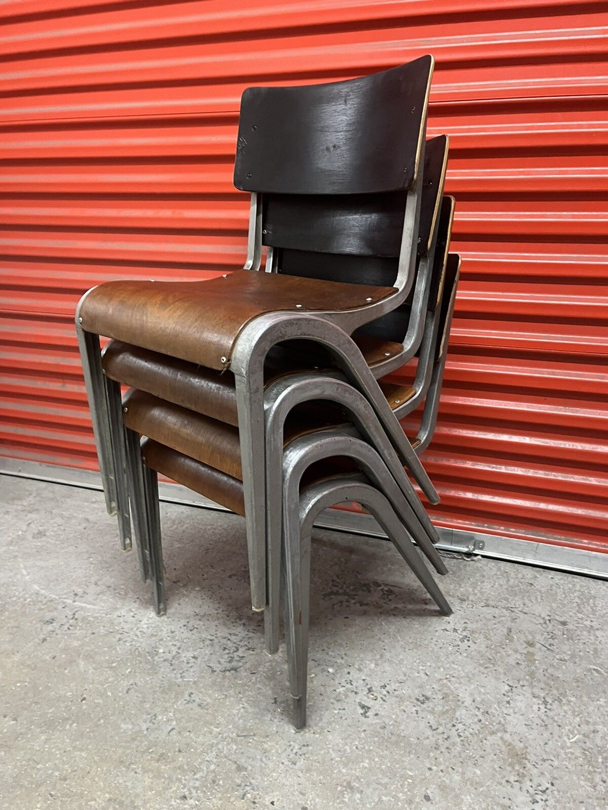Esavian Stacking Chair By James Leonard 1950s Rare Wide Frame photo vinterior