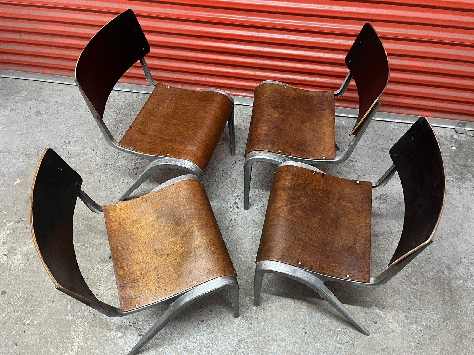 195.0 Esavian Stacking Chair By James Leonard 1950s Rare Wide Frame photo